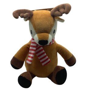 Giftable World 9" Reindeer‎ Plush Pet Dog Toy With Honker & Striped Scarf 9" NEW